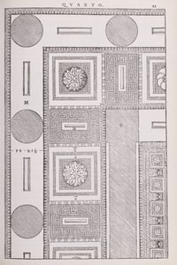 Piano del soffitto del Tempio di Marte Vendicatore, illustrazione da una copia facsimile di 